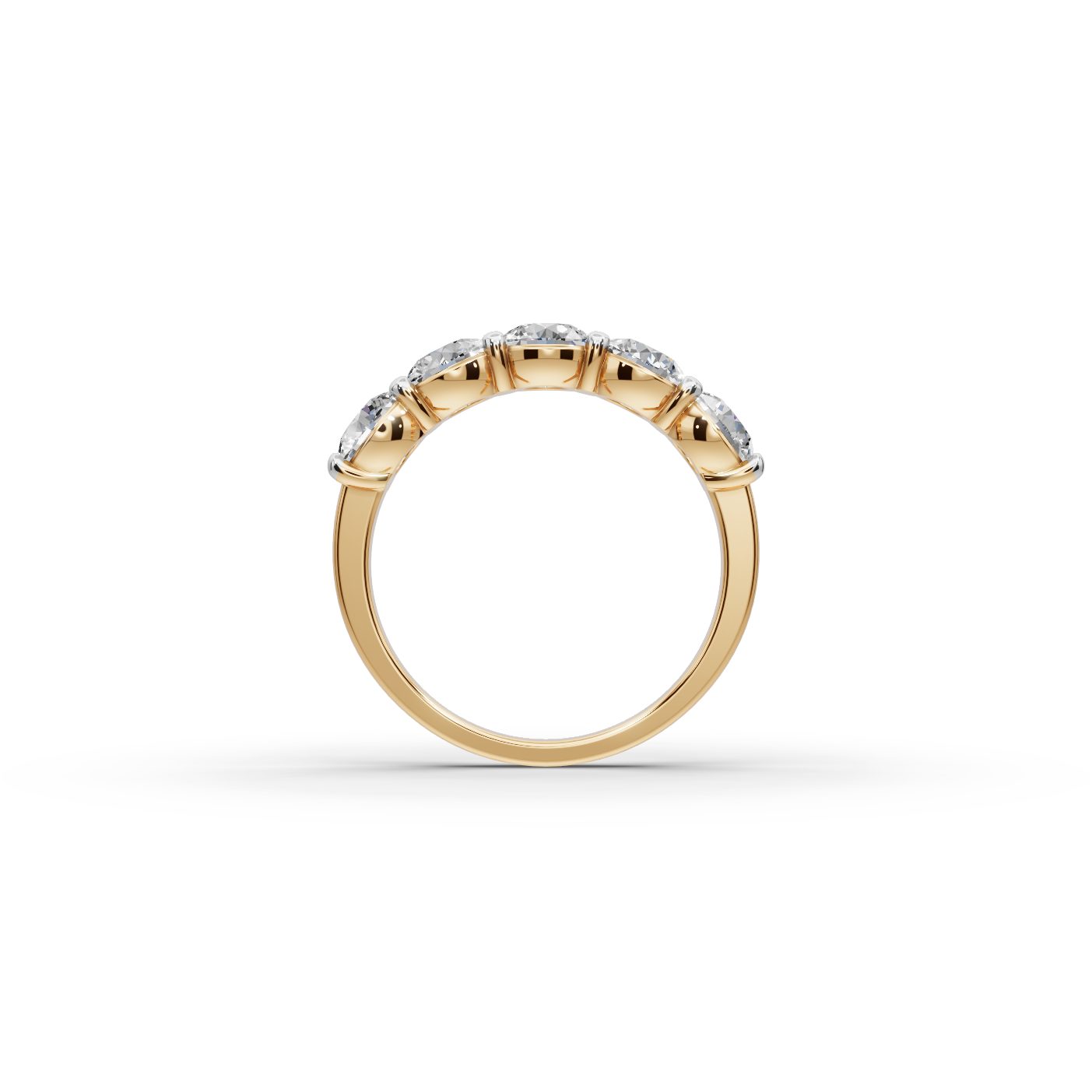 Majestic Ember Round Lab-Grown Diamond Five Stone Ring in yellow gold