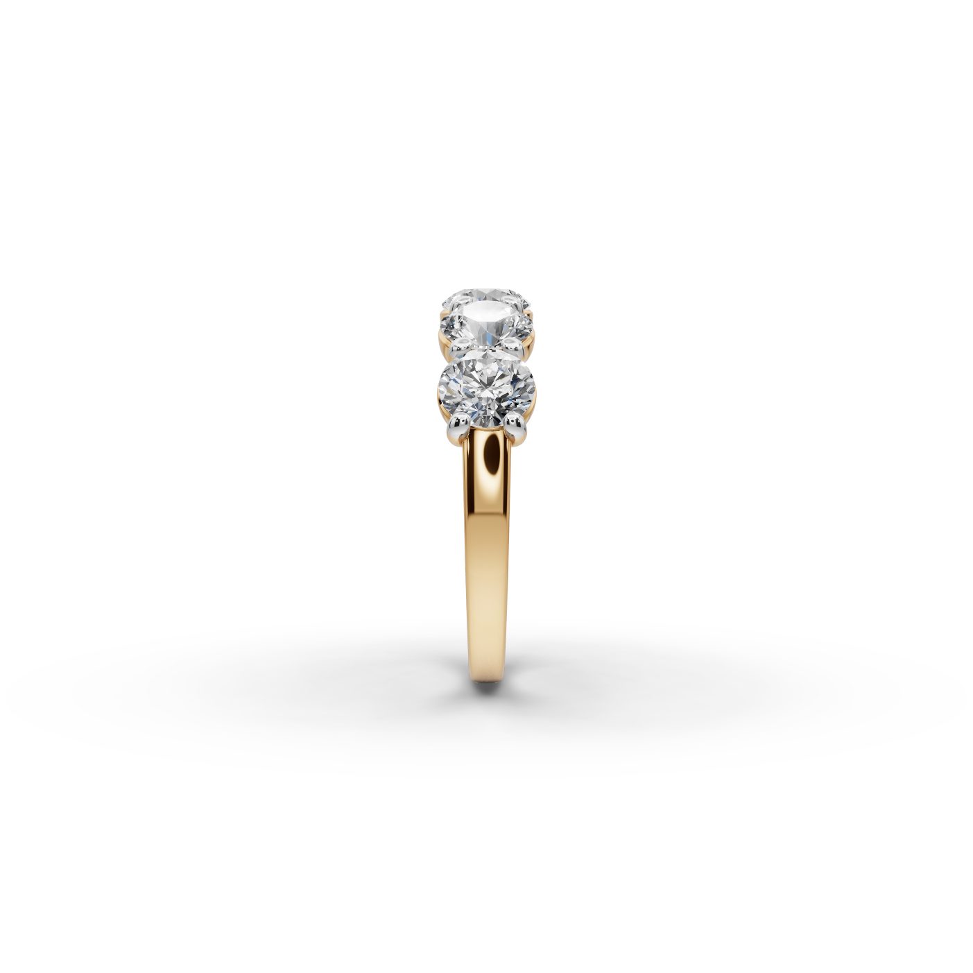 Majestic Ember Round Lab-Grown Diamond Five Stone Ring in yellow gold