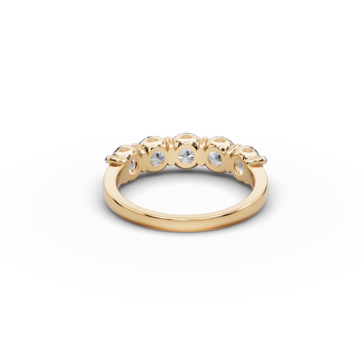 Majestic Ember Round Lab-Grown Diamond Five Stone Ring in yellow gold