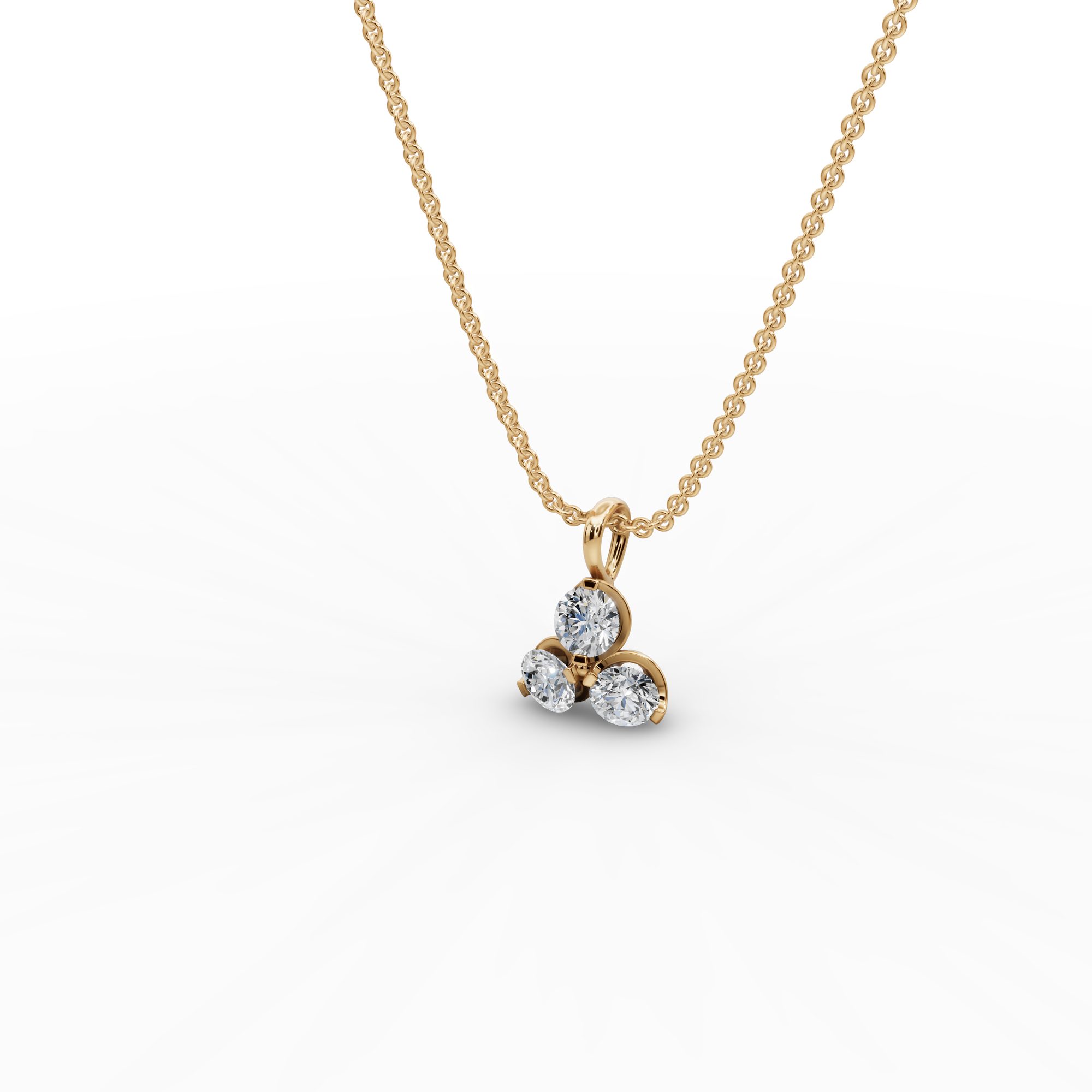 Majestic Dew Round Lab-Grown Diamond Cluster Pendant in yellow gold
