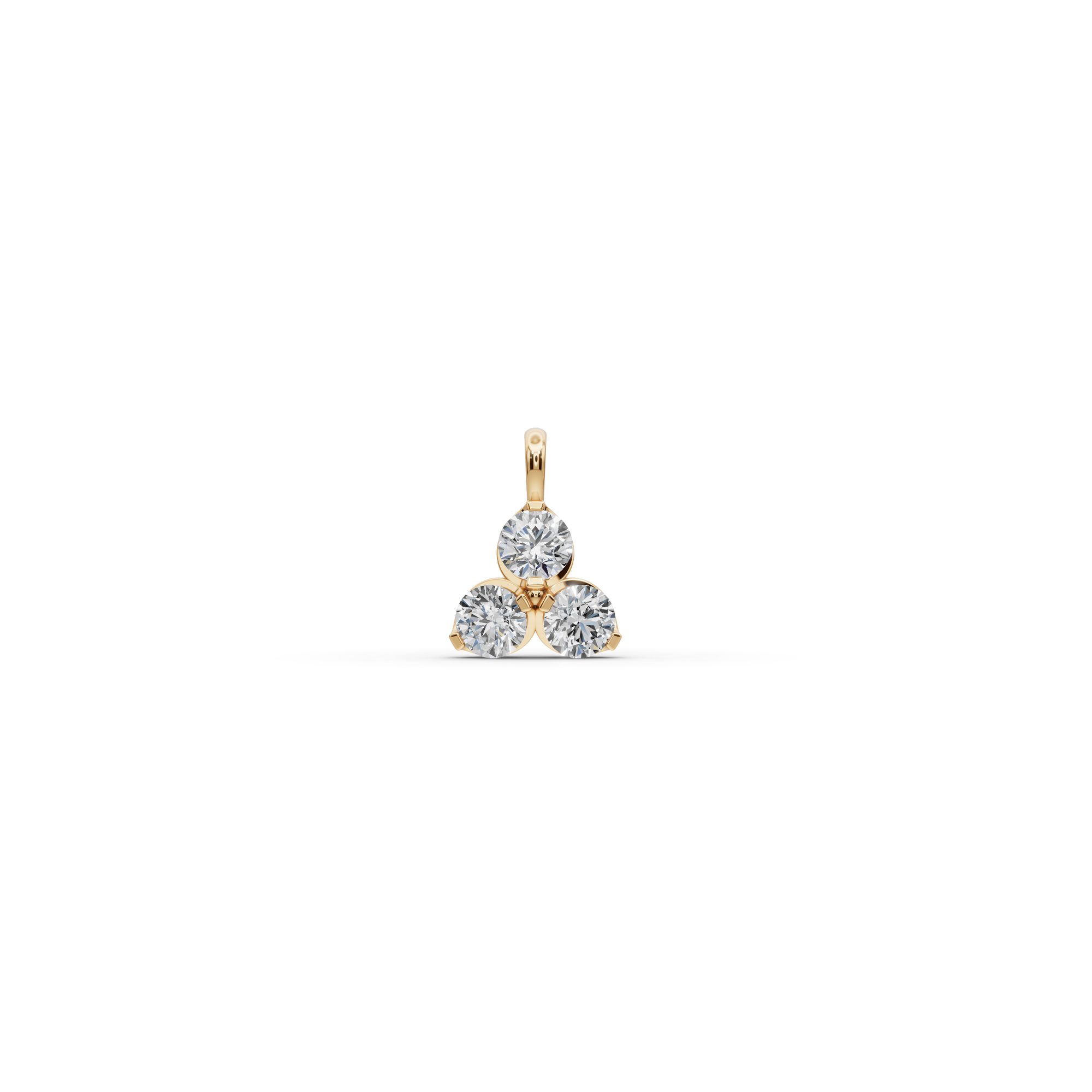 Majestic Dew Round Lab-Grown Diamond Cluster Pendant in yellow gold, set with lab-grown diamonds