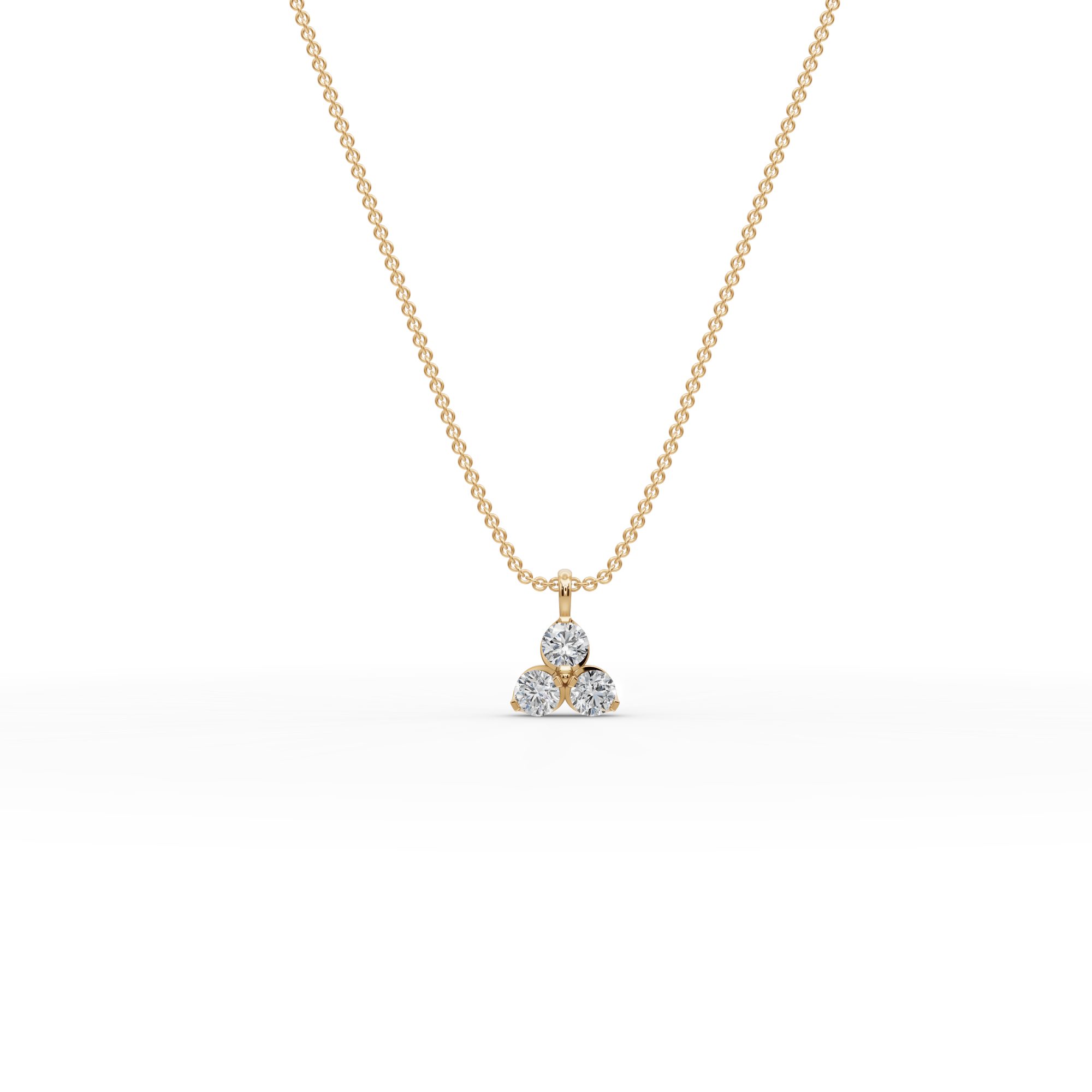 Majestic Dew Round Lab-Grown Diamond Cluster Pendant in yellow gold