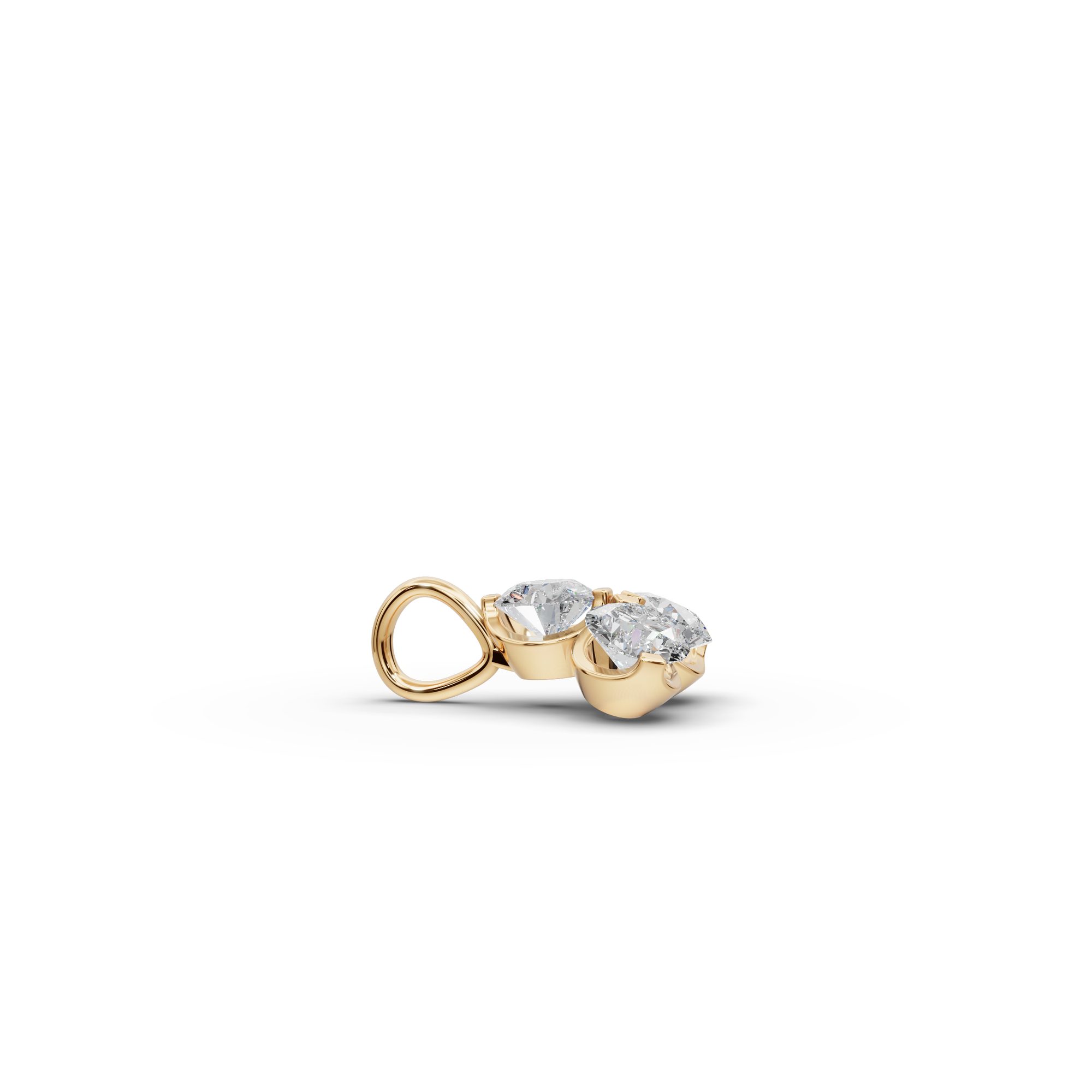 Majestic Dew Round Lab-Grown Diamond Cluster Pendant in yellow gold