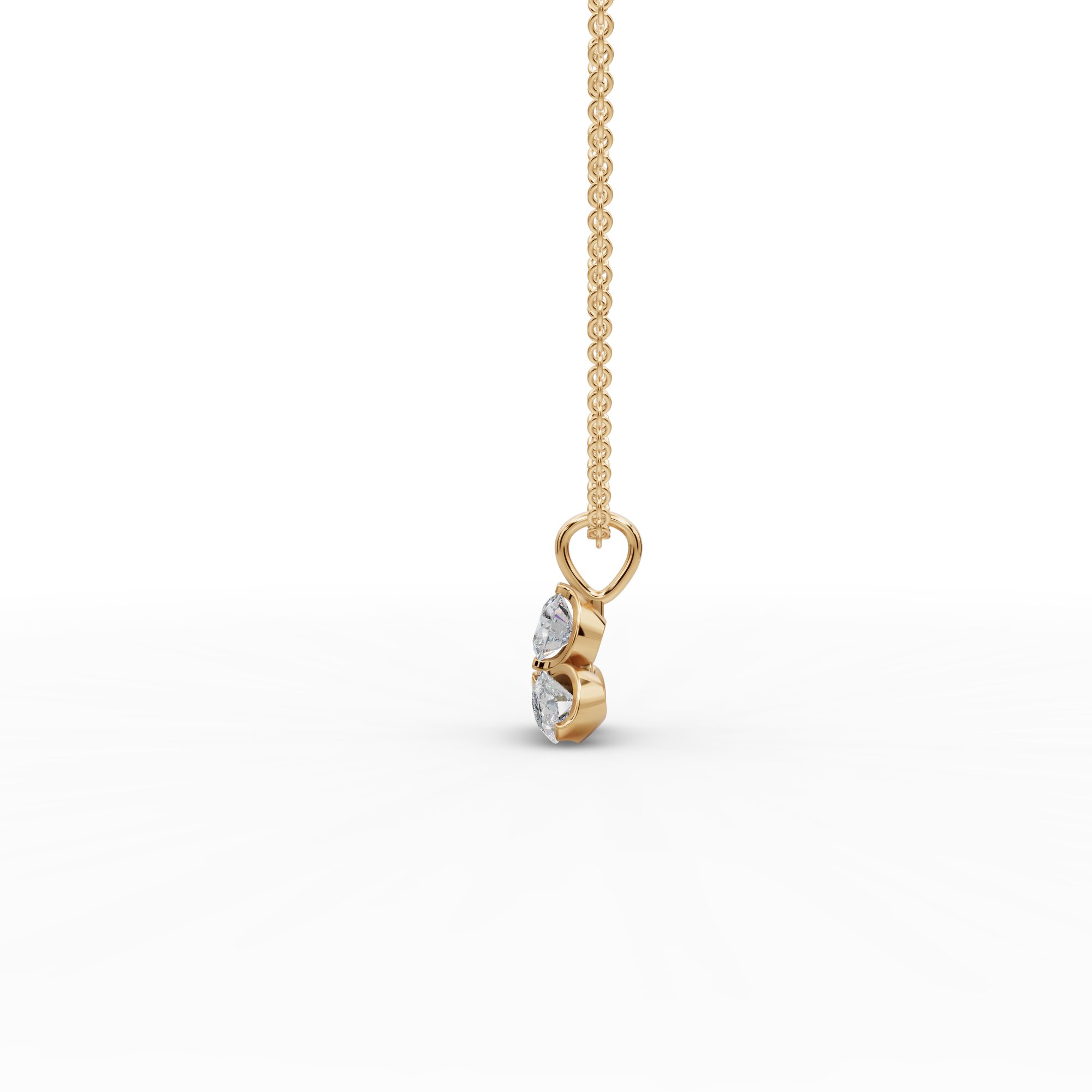 Majestic Dew Round Lab-Grown Diamond Cluster Pendant in yellow gold
