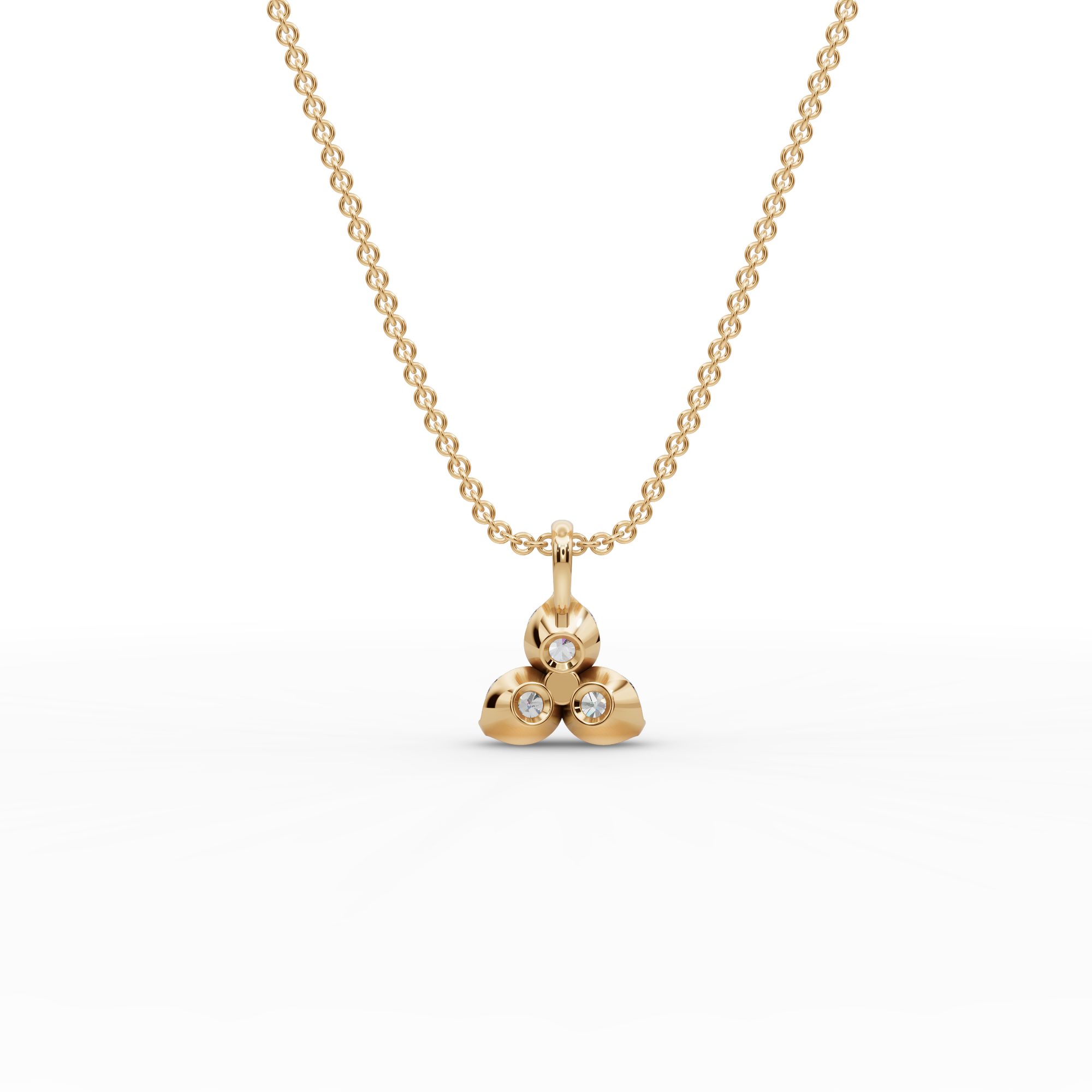Majestic Dew Round Lab-Grown Diamond Cluster Pendant in yellow gold