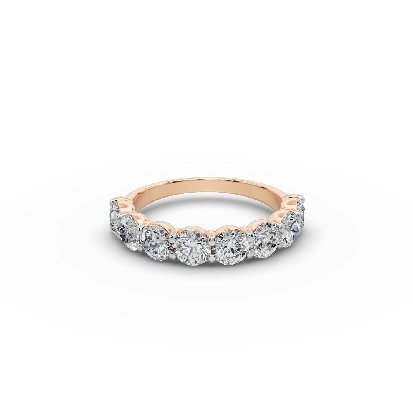 Golden Reverie Round Lab-Grown Diamond Bands Ring in rose gold