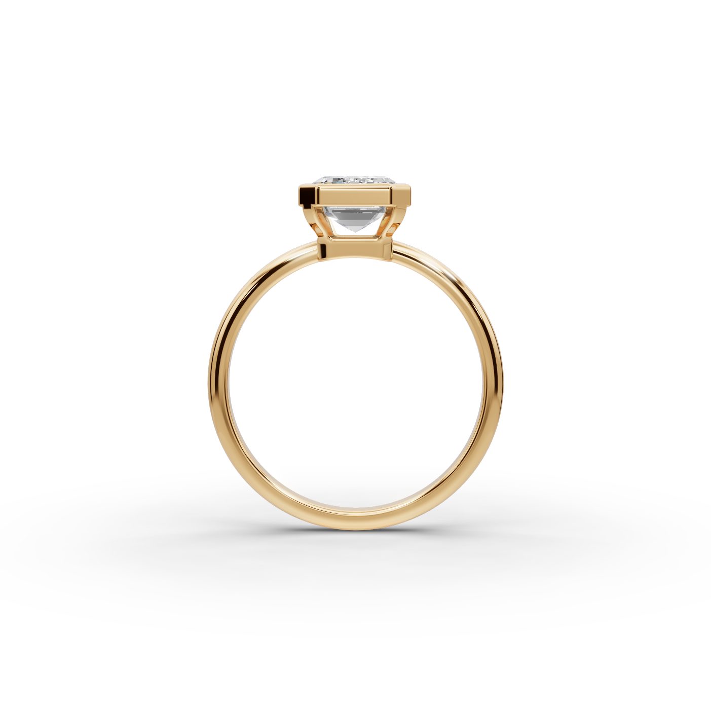 Radiant Grace Emerald Lab-Grown Diamond Solitaire Ring in yellow gold