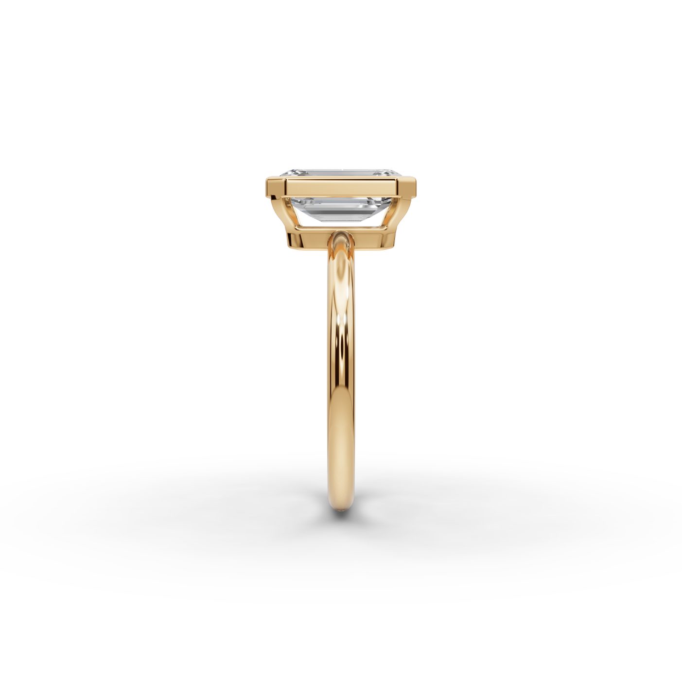 Radiant Grace Emerald Lab-Grown Diamond Solitaire Ring in yellow gold