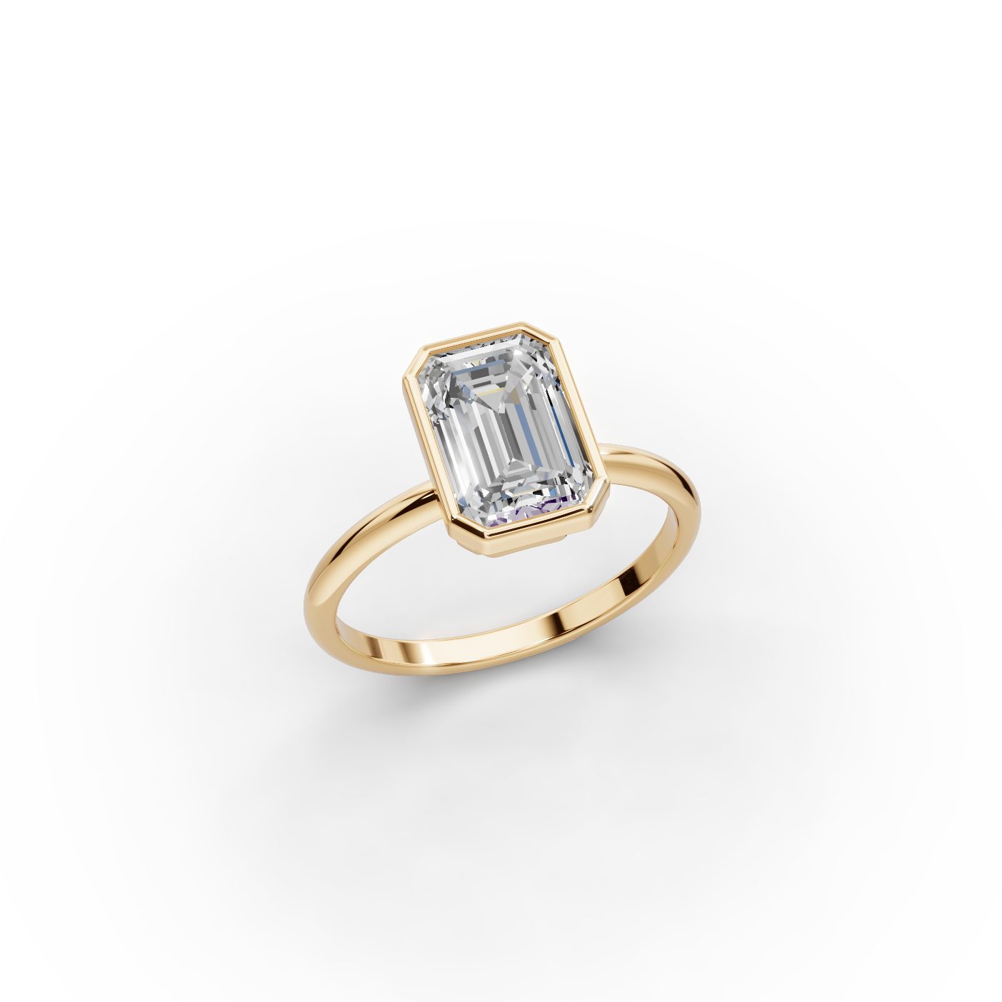 Radiant Grace Emerald Lab-Grown Diamond Solitaire Ring in yellow gold