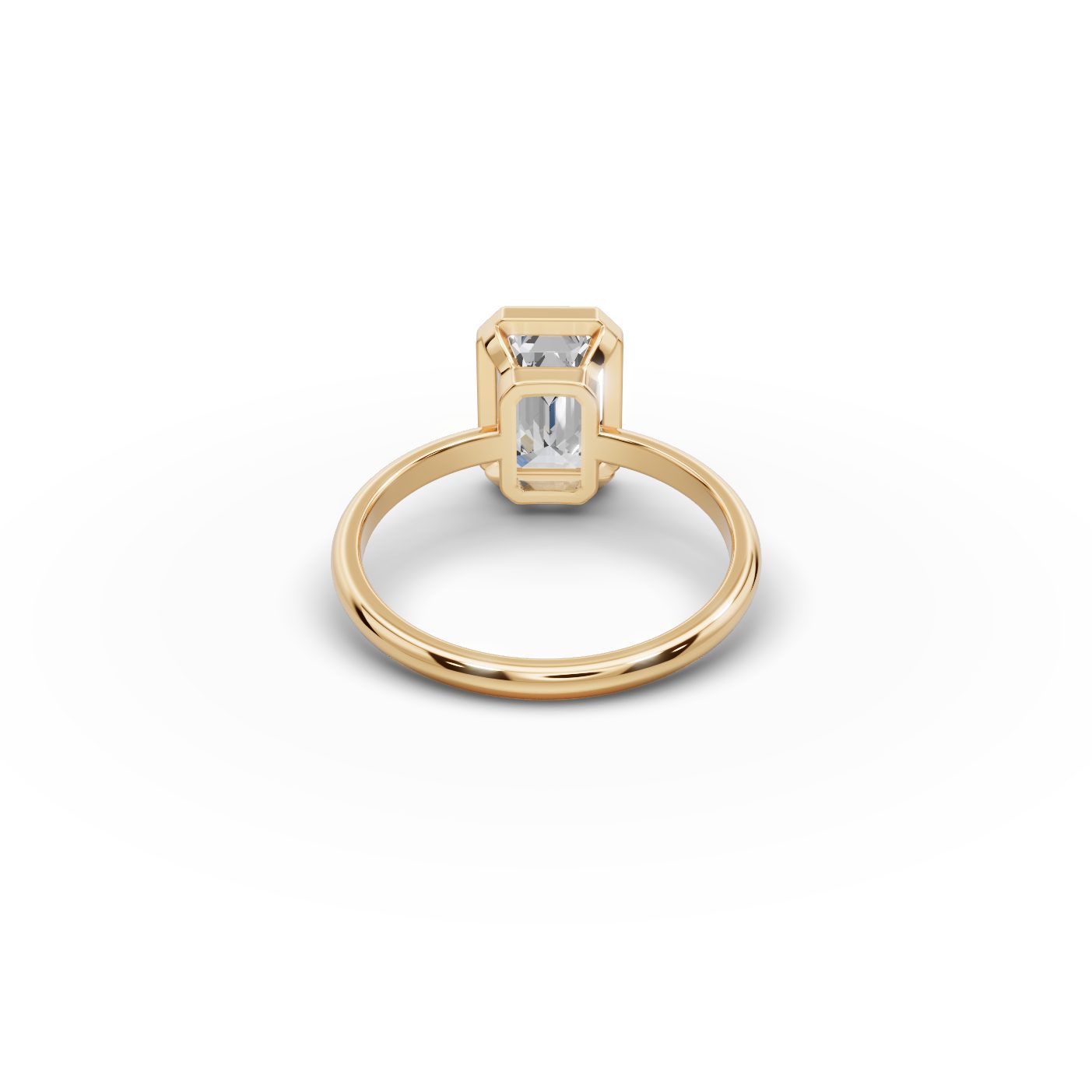 Radiant Grace Emerald Lab-Grown Diamond Solitaire Ring in yellow gold