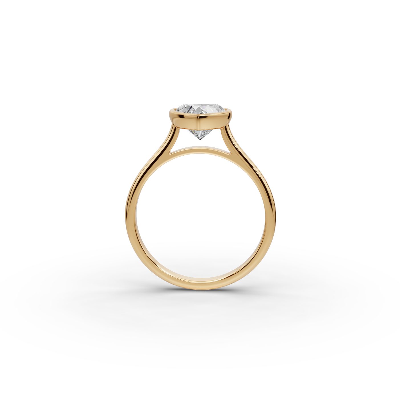 Midnight Sparkle Heart Lab-Grown Diamond Solitaire Ring in yellow gold