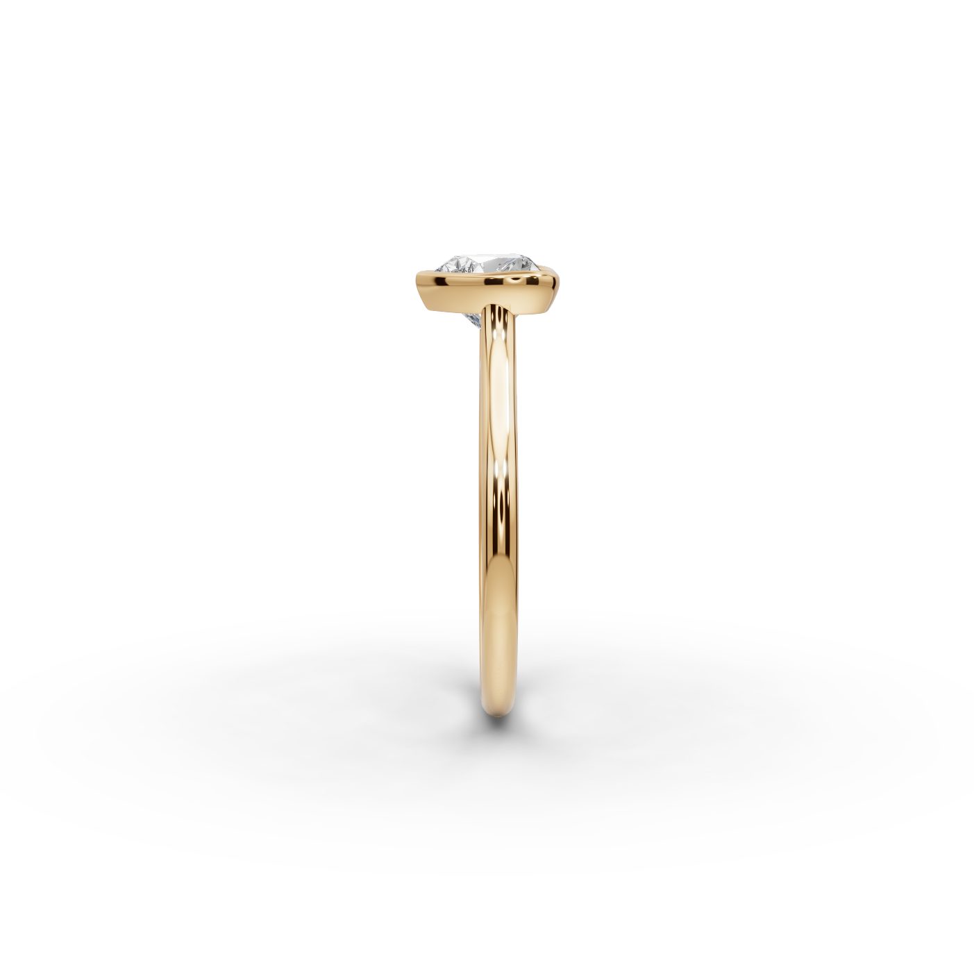 Midnight Sparkle Heart Lab-Grown Diamond Solitaire Ring in yellow gold