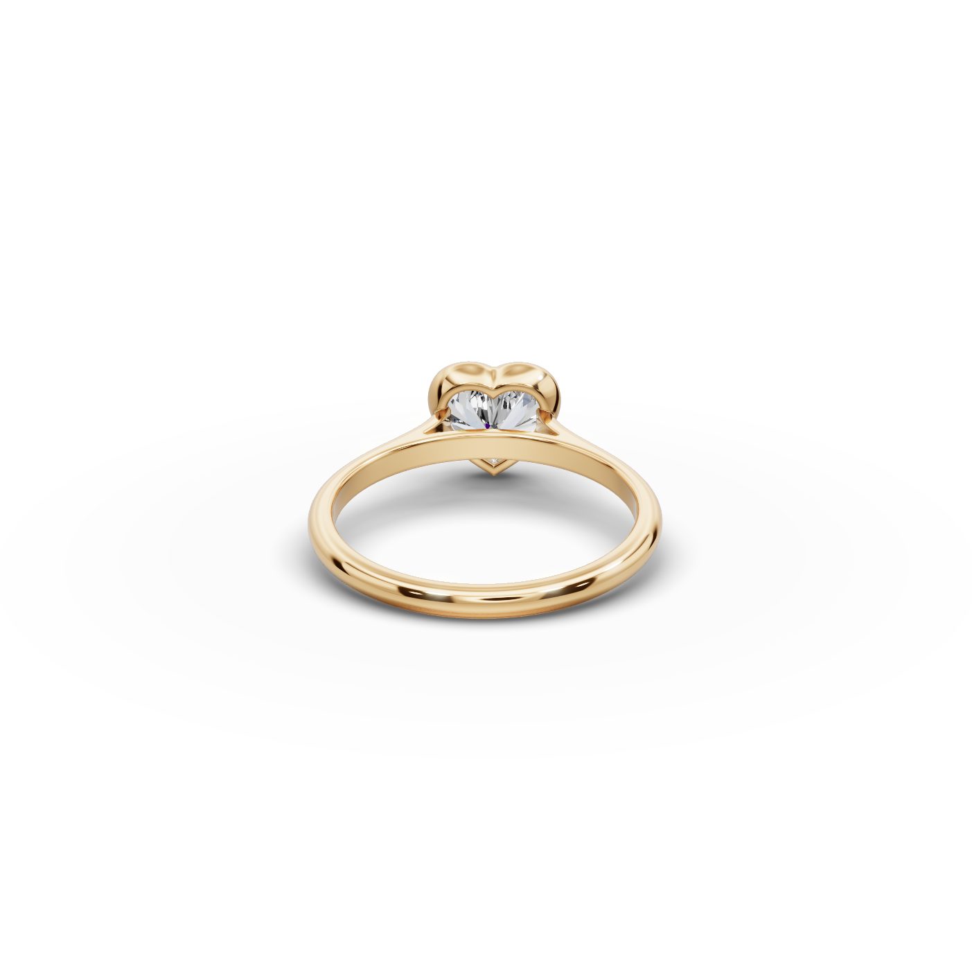 Midnight Sparkle Heart Lab-Grown Diamond Solitaire Ring in yellow gold