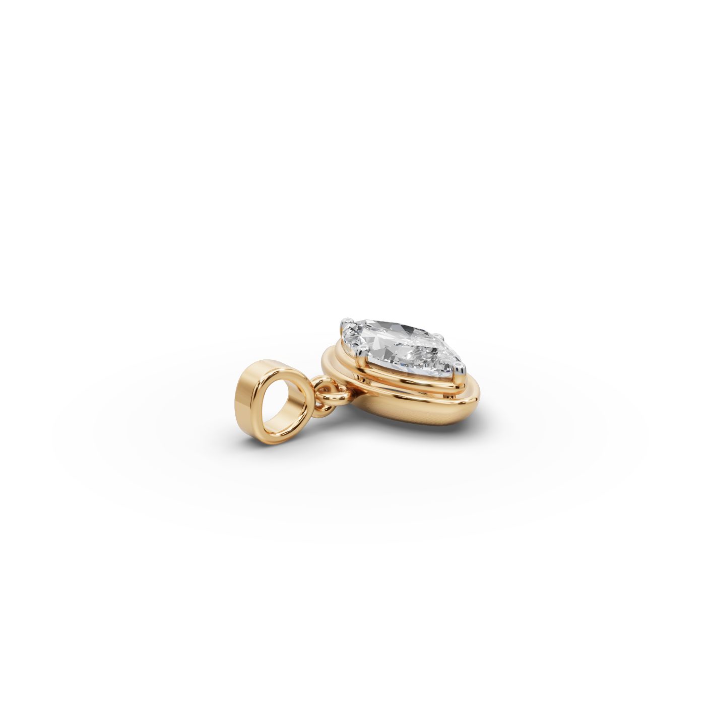 Regal Grace Marquise Lab-Grown Diamond Solitaire Pendant in yellow gold