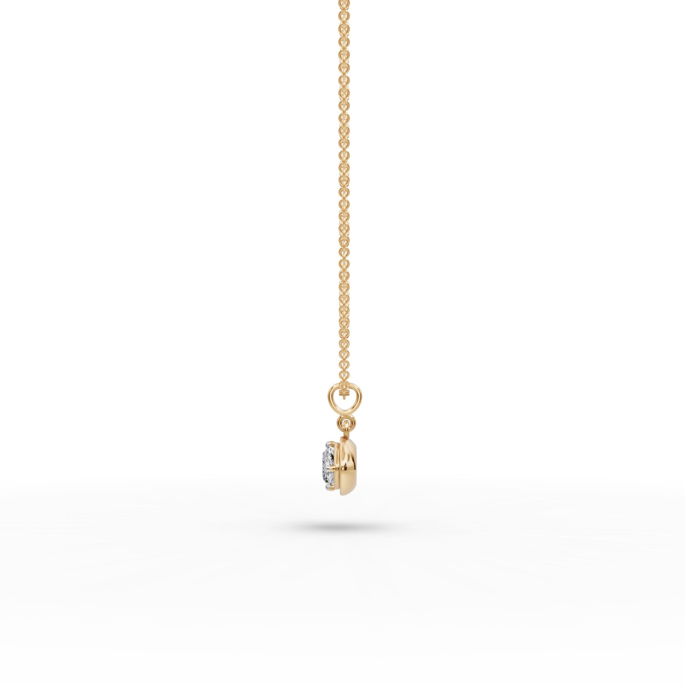 Regal Grace Marquise Lab-Grown Diamond Solitaire Pendant in yellow gold
