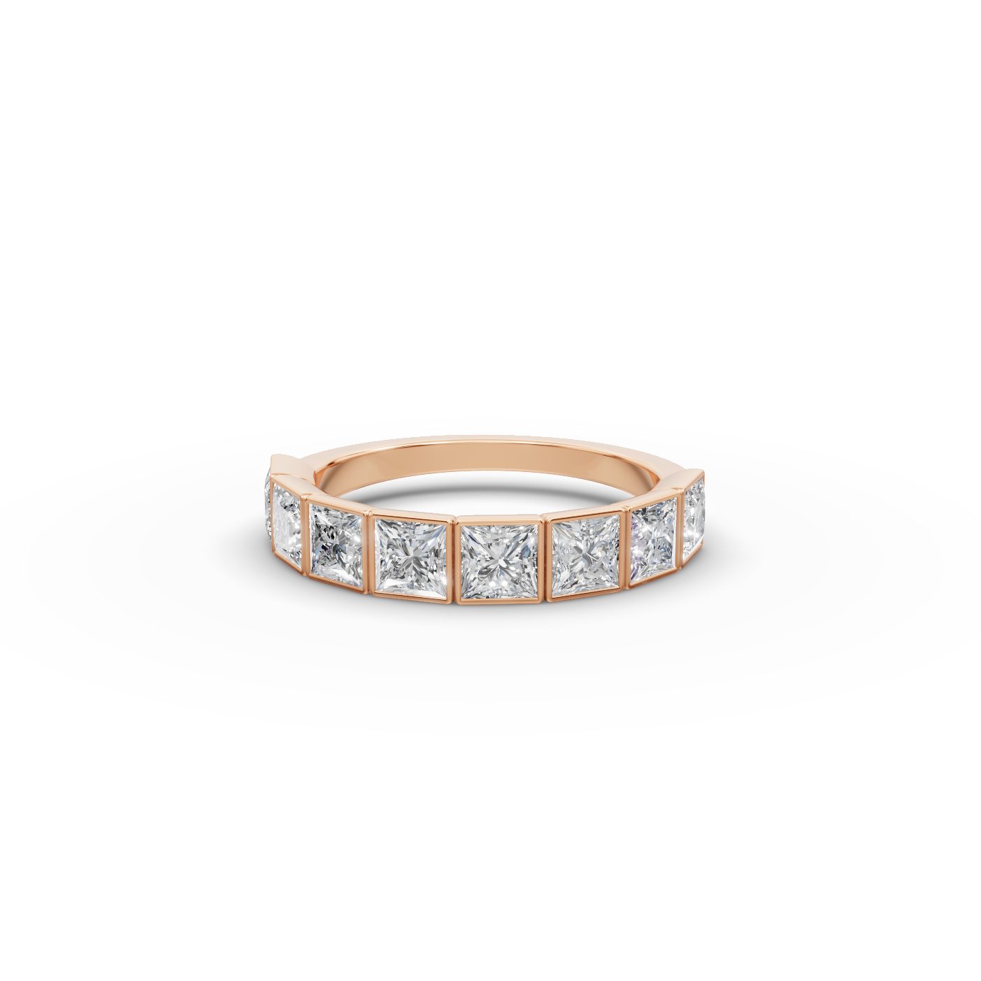 Midnight Signature Princess Lab-Grown Diamond Bands Ring in rose gold