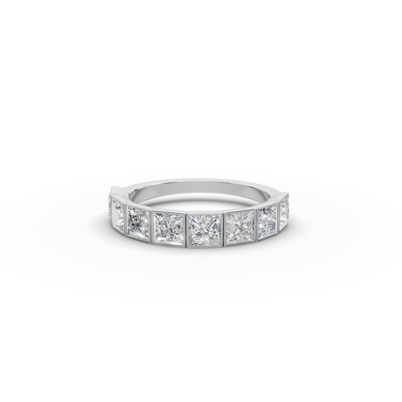 Midnight Signature Princess Lab-Grown Diamond Bands Ring in white gold