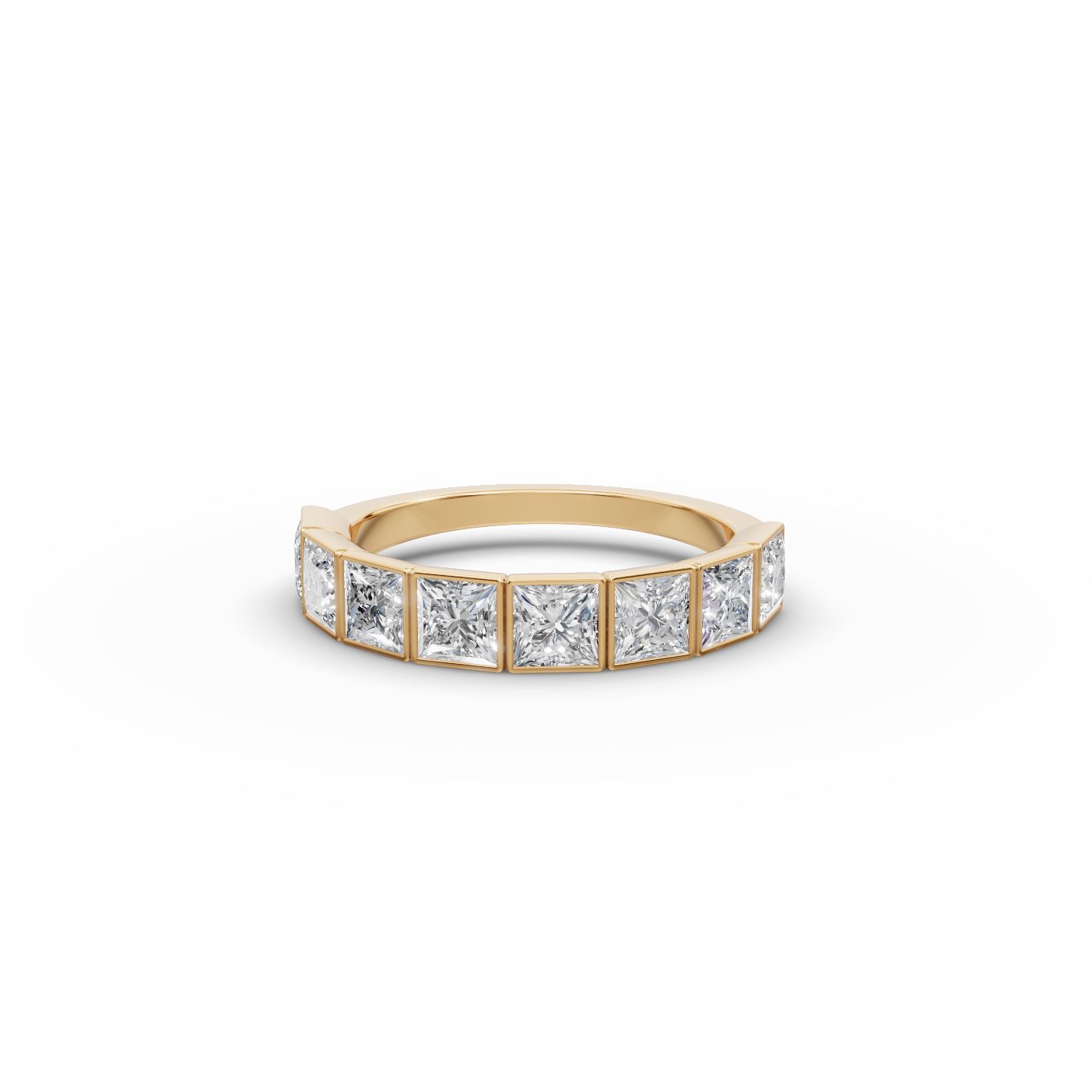 Midnight Signature Princess Lab-Grown Diamond Bands Ring in yellow gold, set with lab-grown diamonds