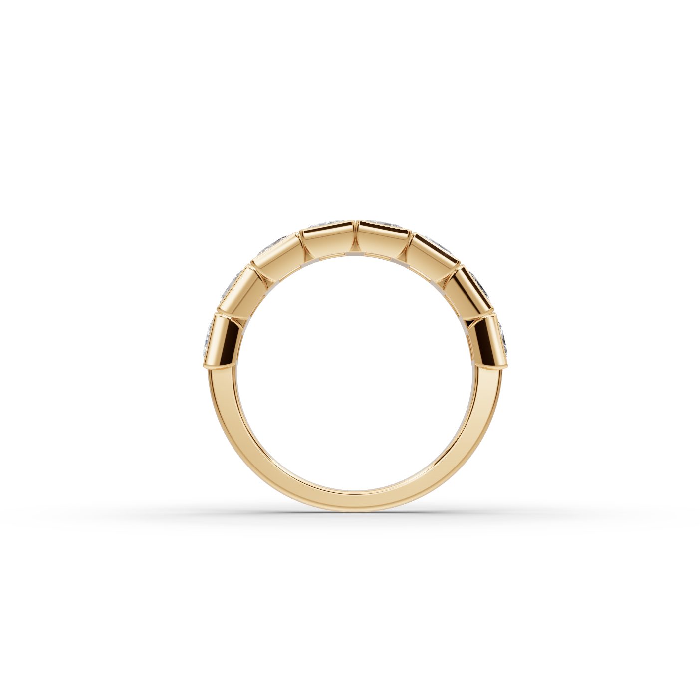 Midnight Signature Princess Lab-Grown Diamond Bands Ring in yellow gold
