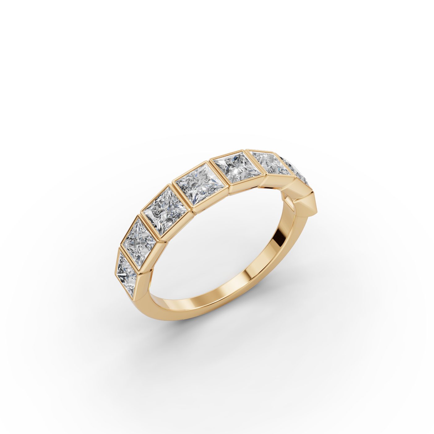 Midnight Signature Princess Lab-Grown Diamond Bands Ring in yellow gold