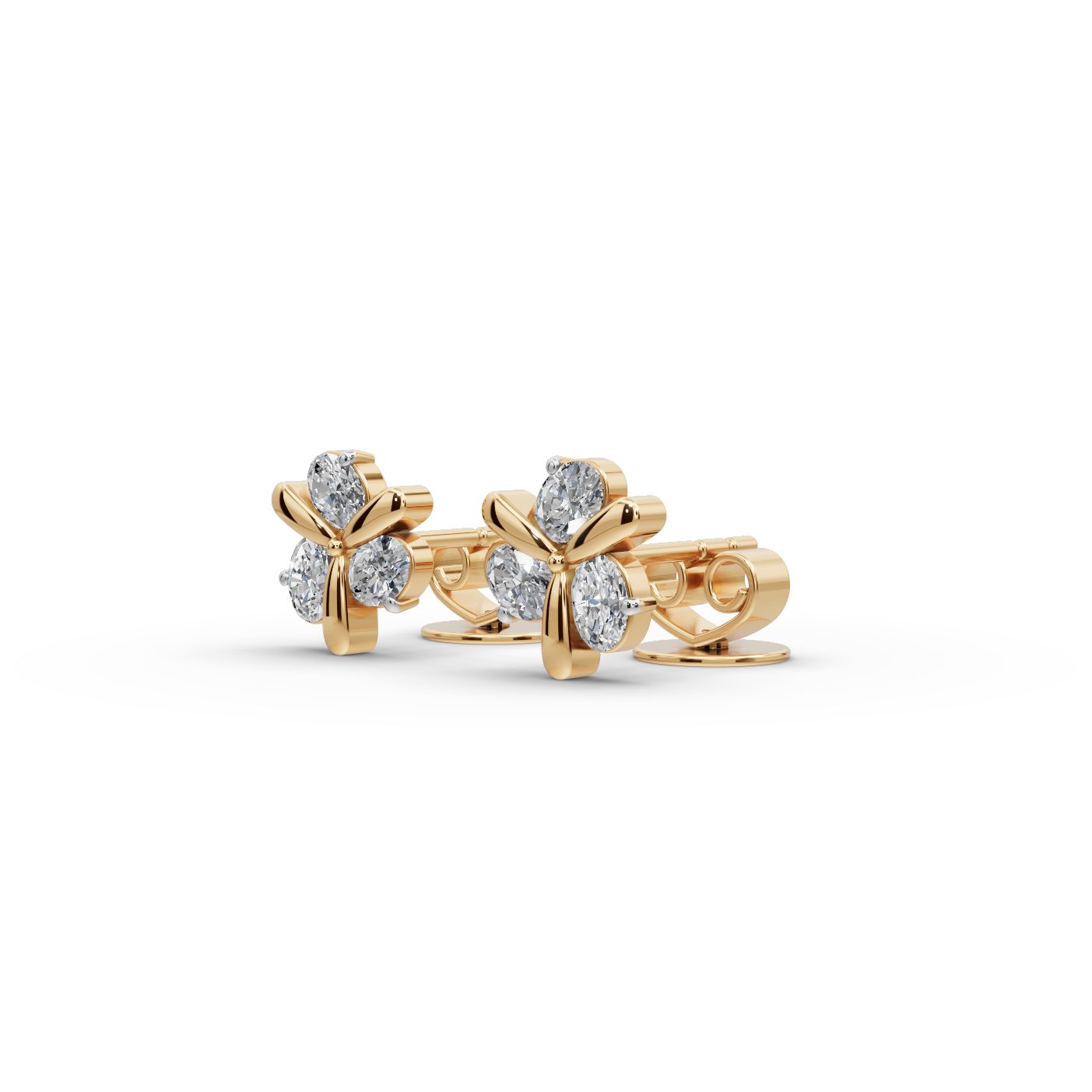 Eternal Signature Oval Lab-Grown Diamond Studs Earring in yellow gold
