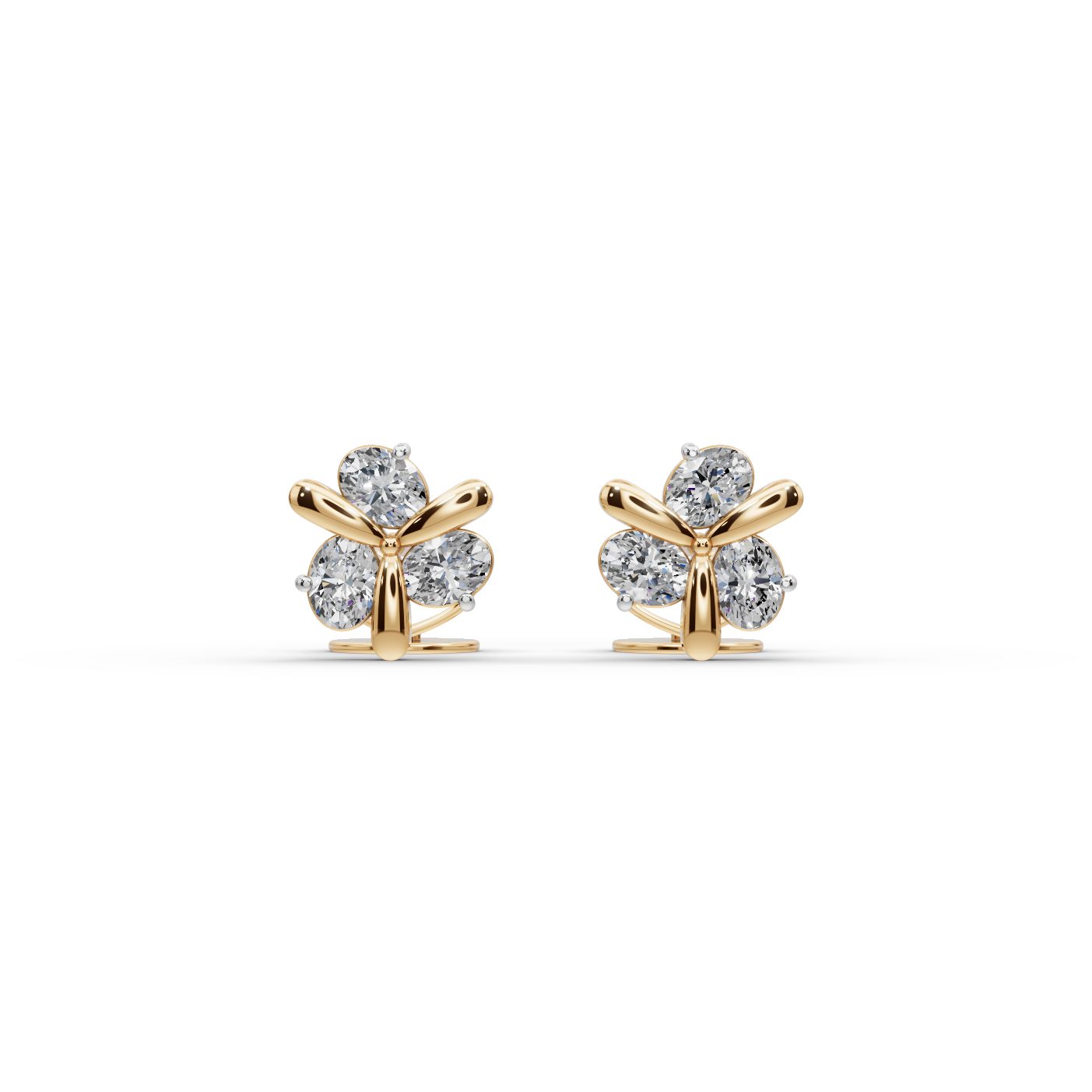 Eternal Signature Oval Lab-Grown Diamond Studs Earring in yellow gold, set with lab-grown diamonds