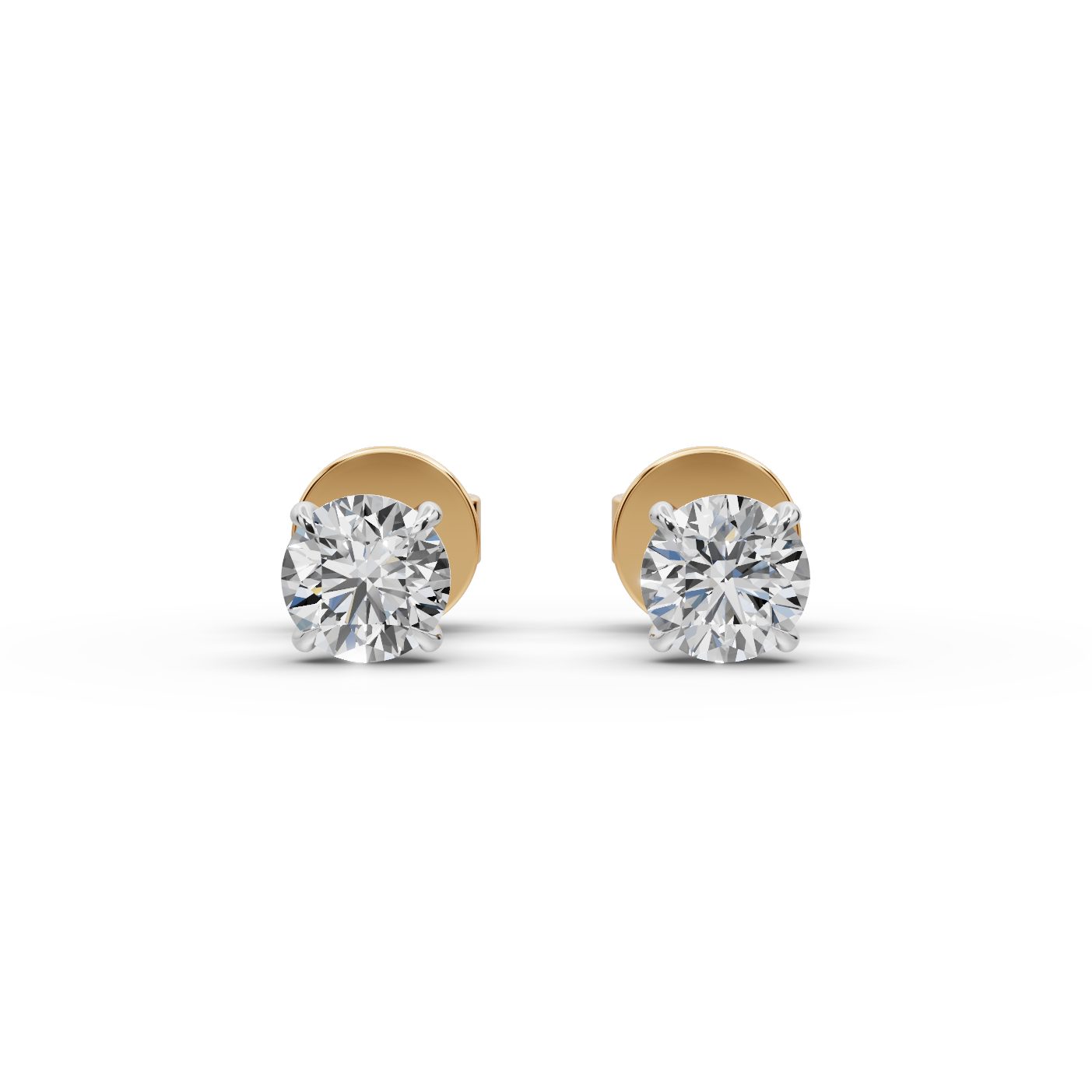 Eternal Dew Round Lab-Grown Diamond Studs Earring in yellow gold