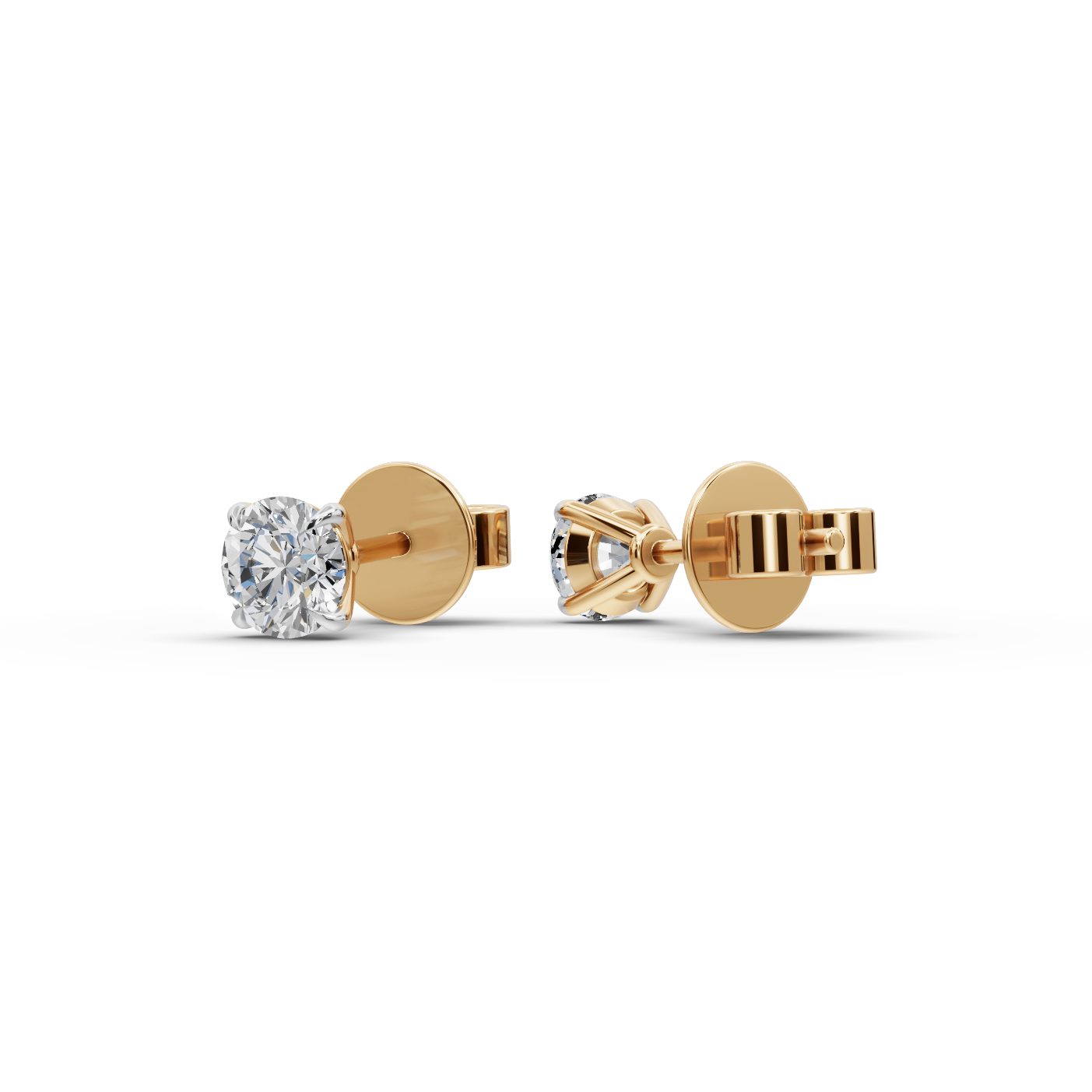 Eternal Dew Round Lab-Grown Diamond Studs Earring in yellow gold