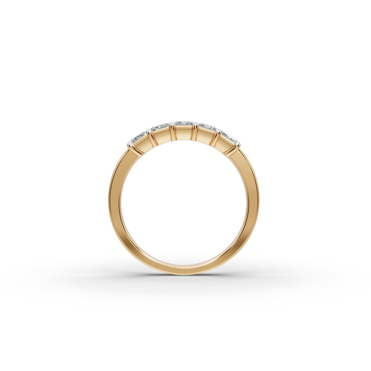 Infinite Light Emerald Lab-Grown Diamond Five Stone Ring in yellow gold