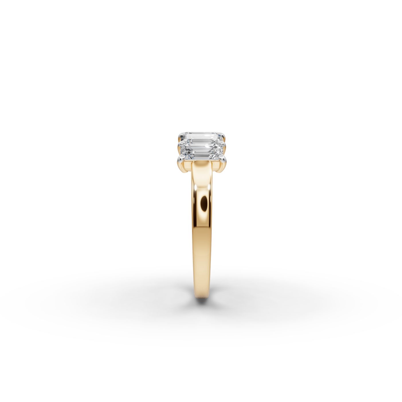 Infinite Light Emerald Lab-Grown Diamond Five Stone Ring in yellow gold