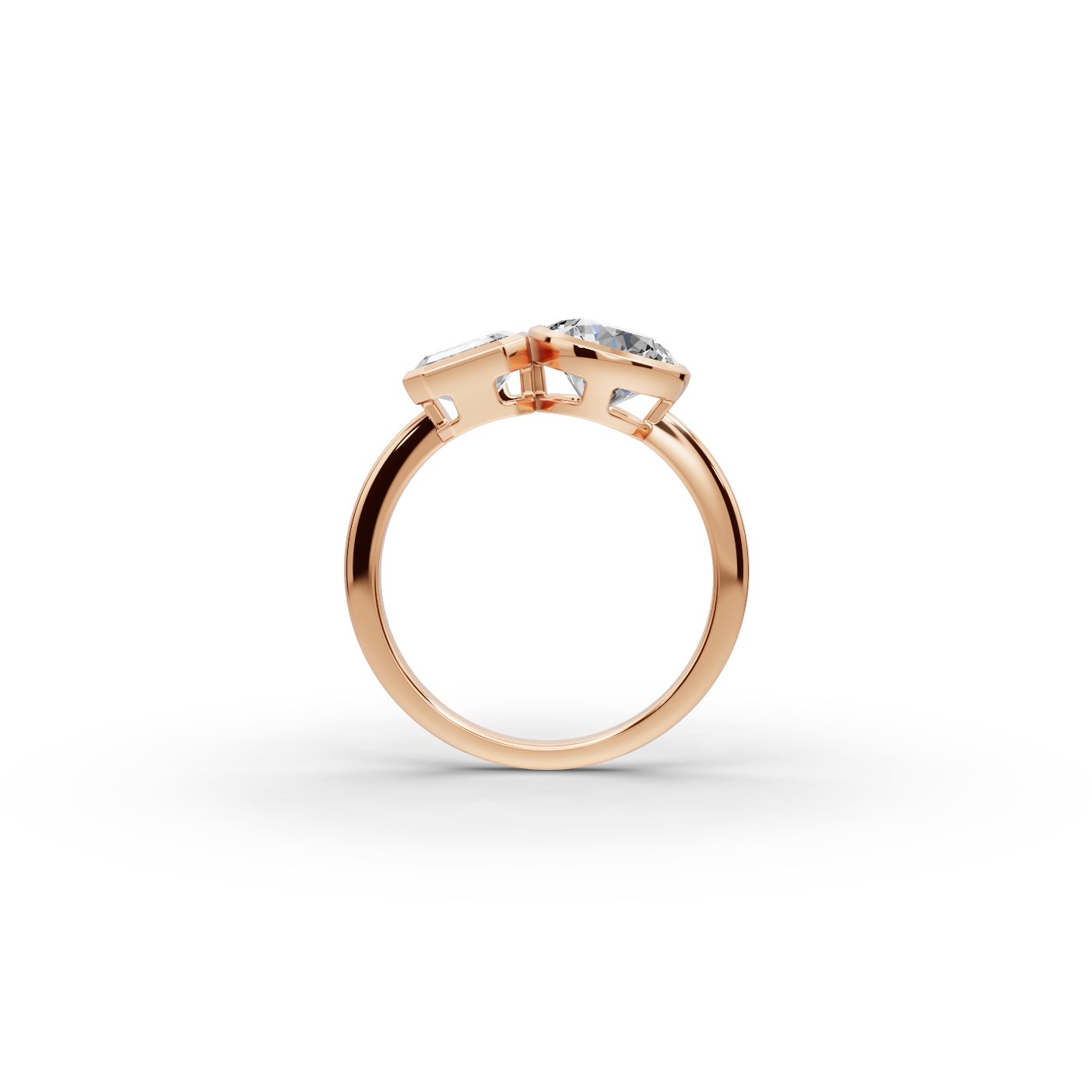 Delicate Promise Round Lab-Grown Diamond Two Stone Toi Et Moi in rose gold