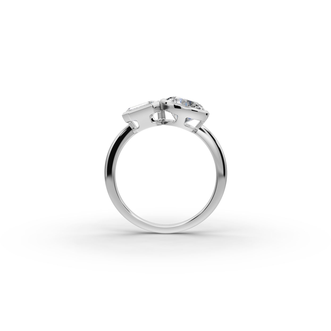 Delicate Promise Round Lab-Grown Diamond Two Stone Toi Et Moi in white gold