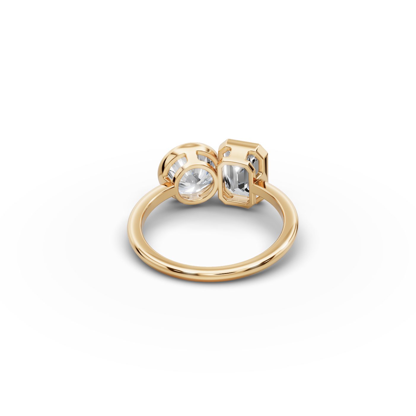 Delicate Promise Round Lab-Grown Diamond Two Stone Toi Et Moi in yellow gold