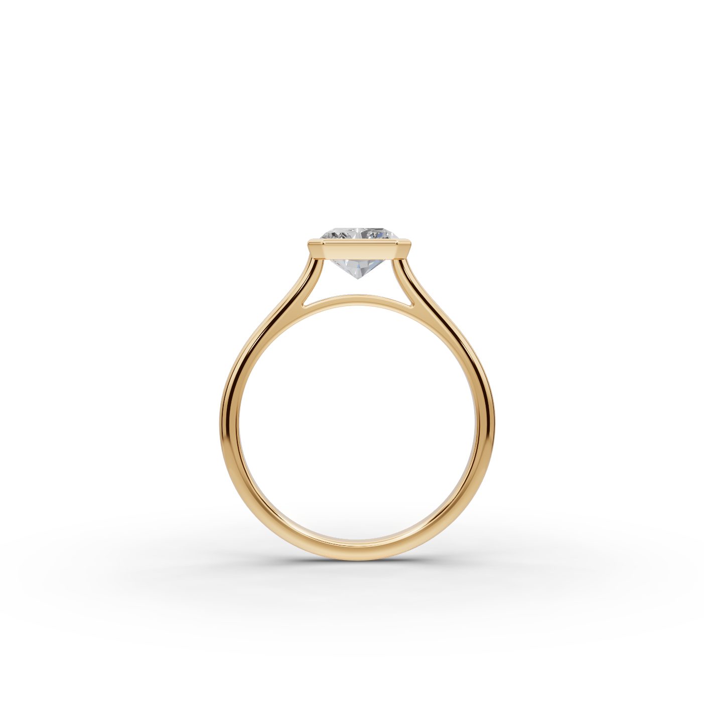 Morning Ember Radiant Lab-Grown Diamond Solitaire Ring in yellow gold