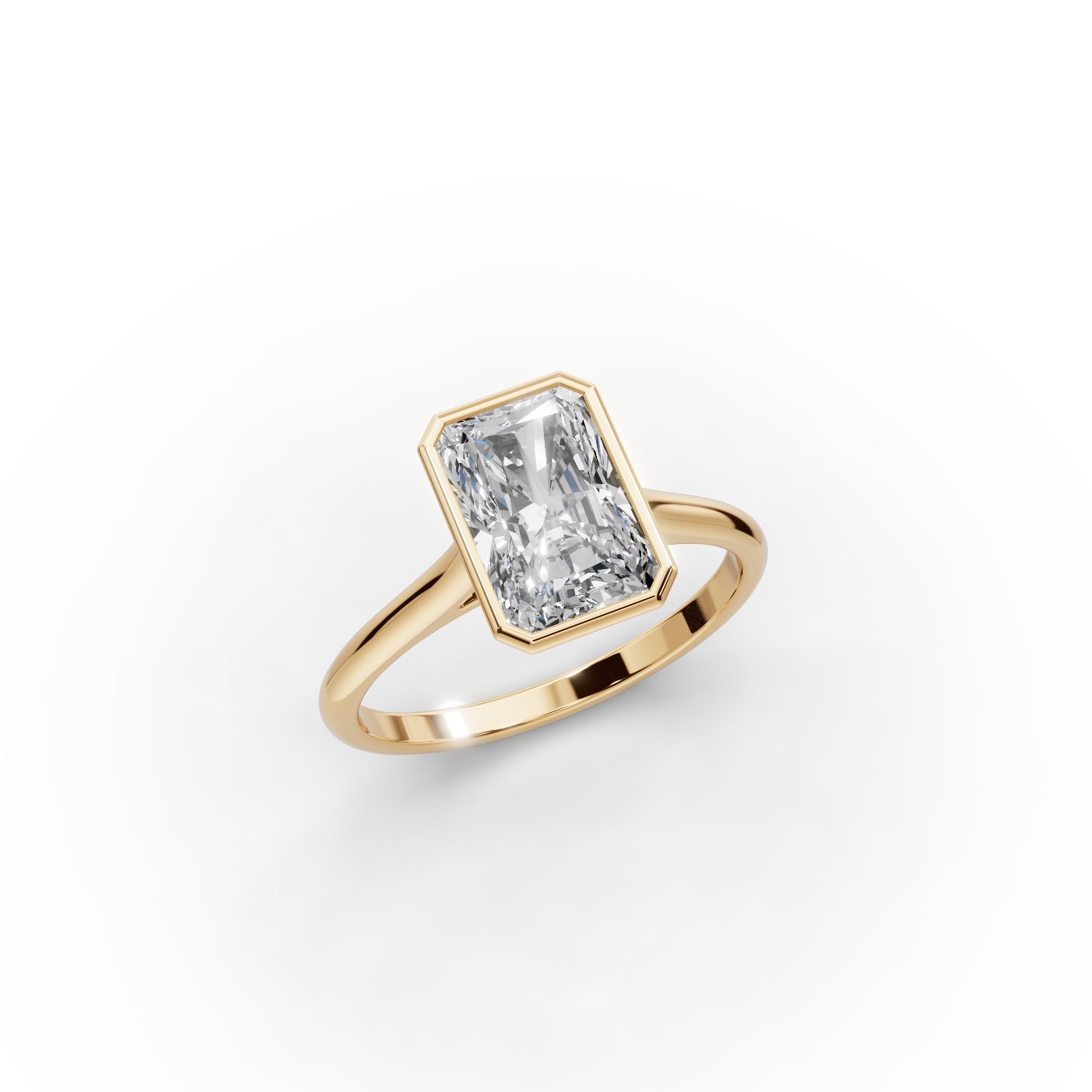 Morning Ember Radiant Lab-Grown Diamond Solitaire Ring in yellow gold