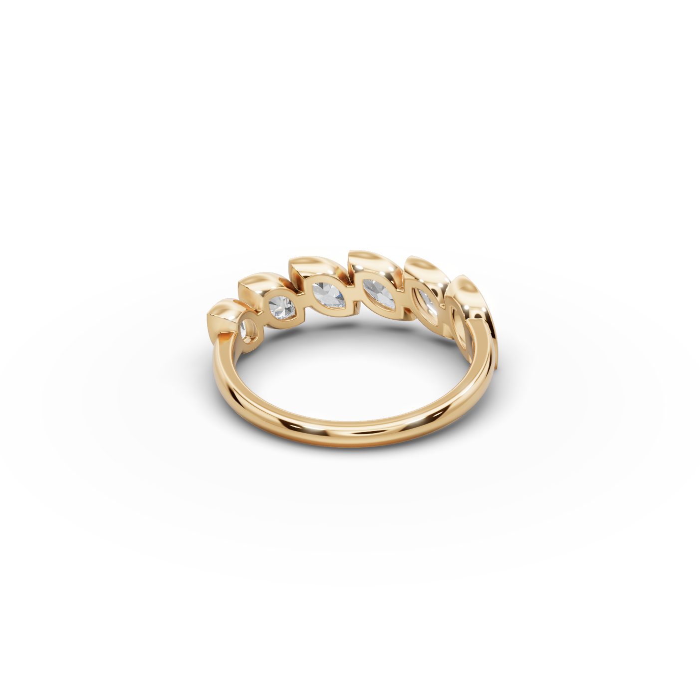 Delicate Reverie Marquise Lab-Grown Diamond Bands Ring in yellow gold