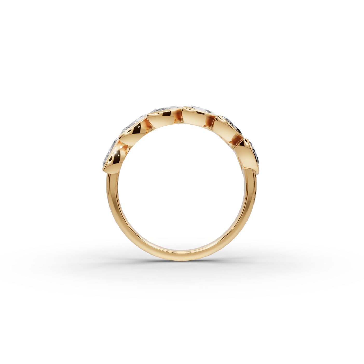 Delicate Reverie Marquise Lab-Grown Diamond Bands Ring in yellow gold