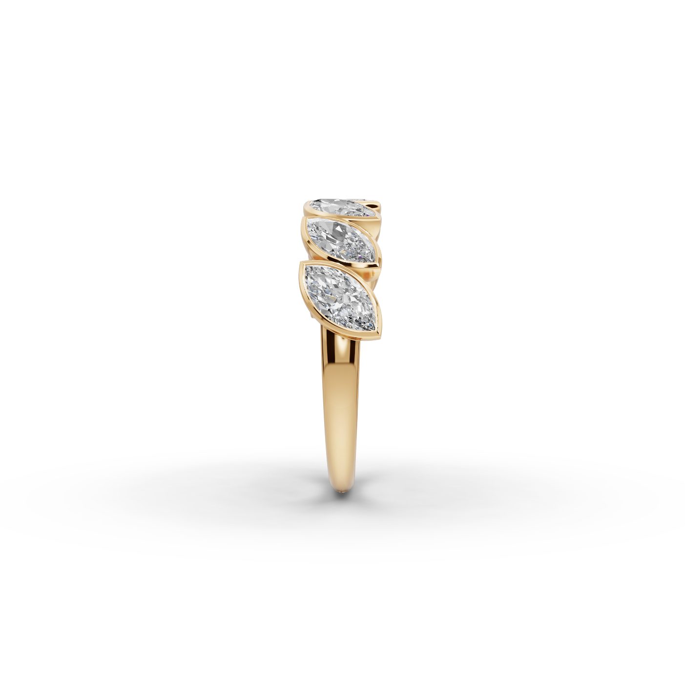 Delicate Reverie Marquise Lab-Grown Diamond Bands Ring in yellow gold