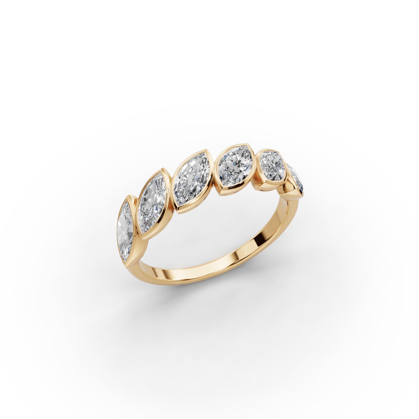 Delicate Reverie Marquise Lab-Grown Diamond Bands Ring in yellow gold