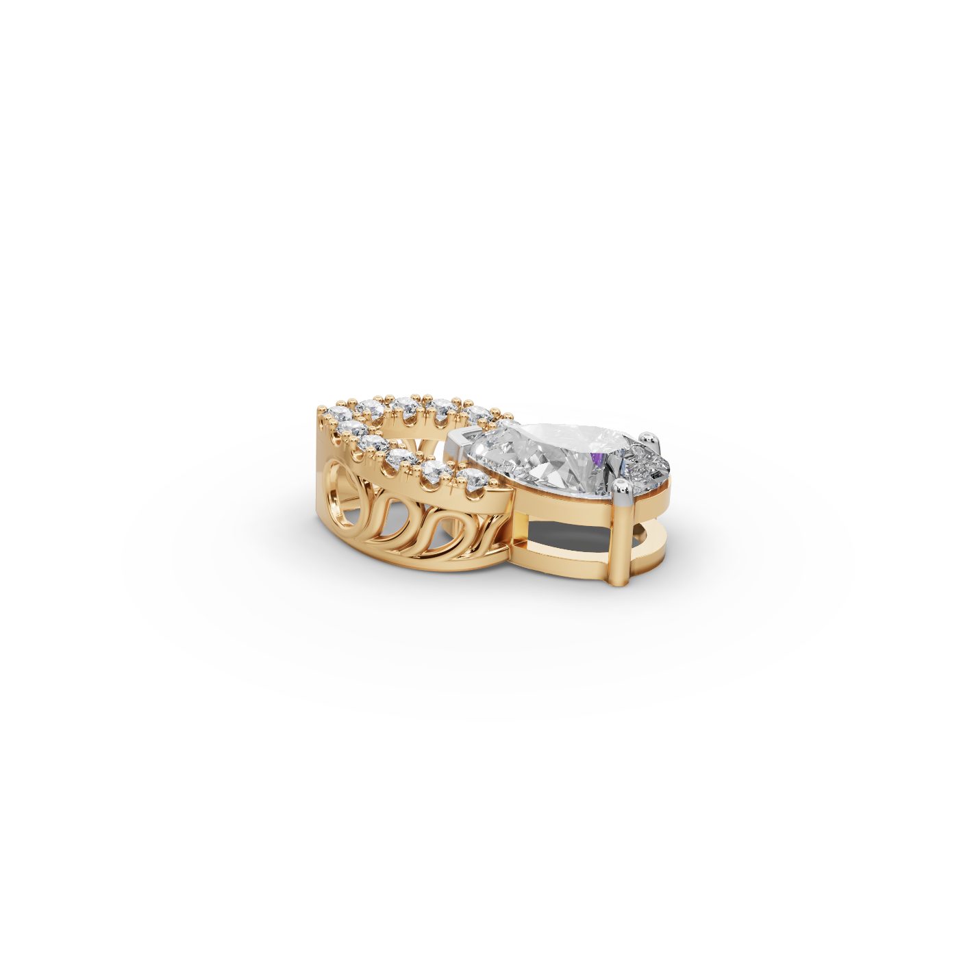 Radiant Ember Pear Lab-Grown Diamond Solitaire Pendant in yellow gold