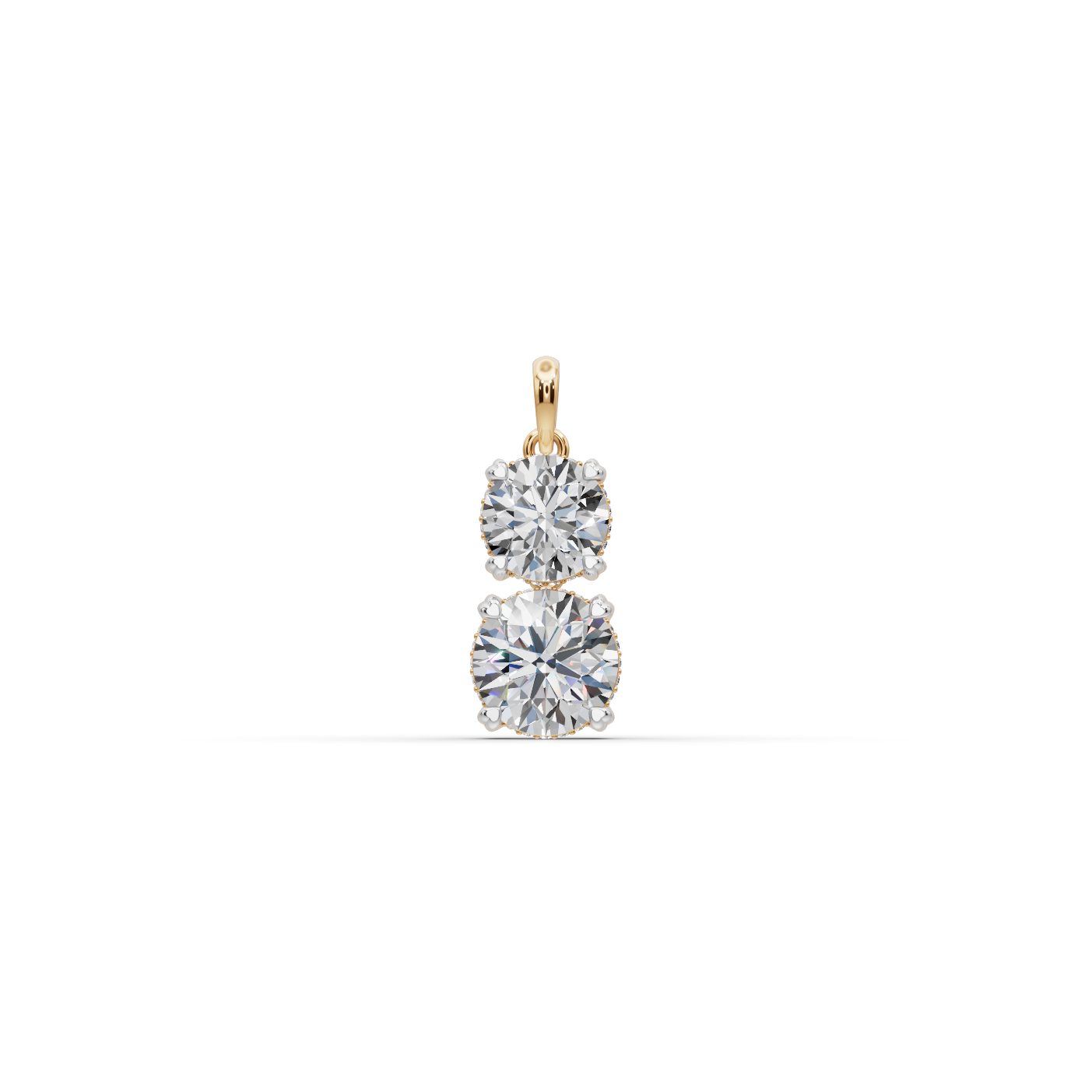 Royal Sparkle Round Lab-Grown Diamond Solitaire Pendant in yellow gold, set with lab-grown diamonds