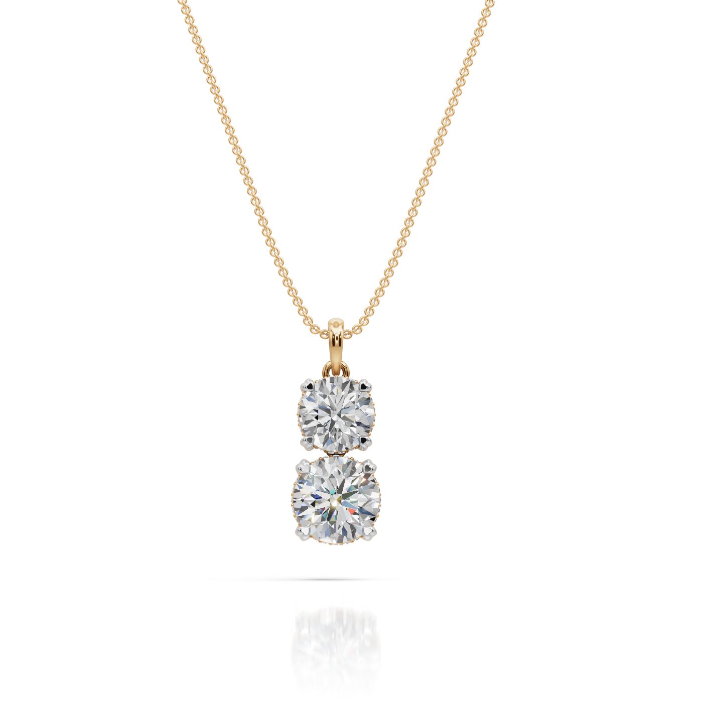 Royal Sparkle Round Lab-Grown Diamond Solitaire Pendant in yellow gold