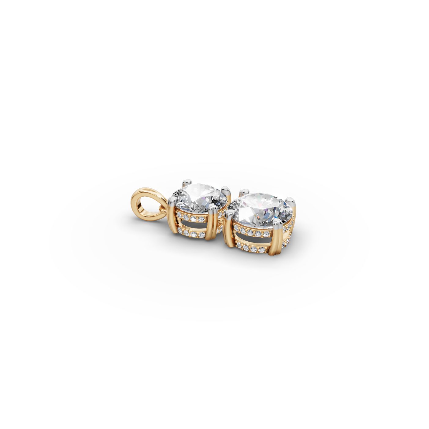 Royal Sparkle Round Lab-Grown Diamond Solitaire Pendant in yellow gold