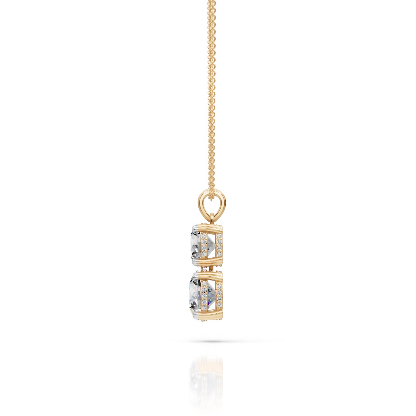 Royal Sparkle Round Lab-Grown Diamond Solitaire Pendant in yellow gold