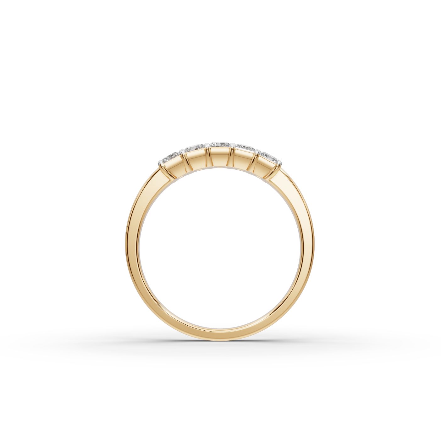 Opulent Light Radiant Lab-Grown Diamond Five Stone Ring in yellow gold