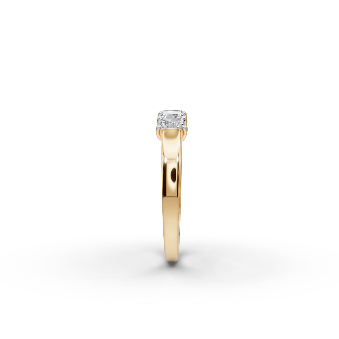 Opulent Light Radiant Lab-Grown Diamond Five Stone Ring in yellow gold