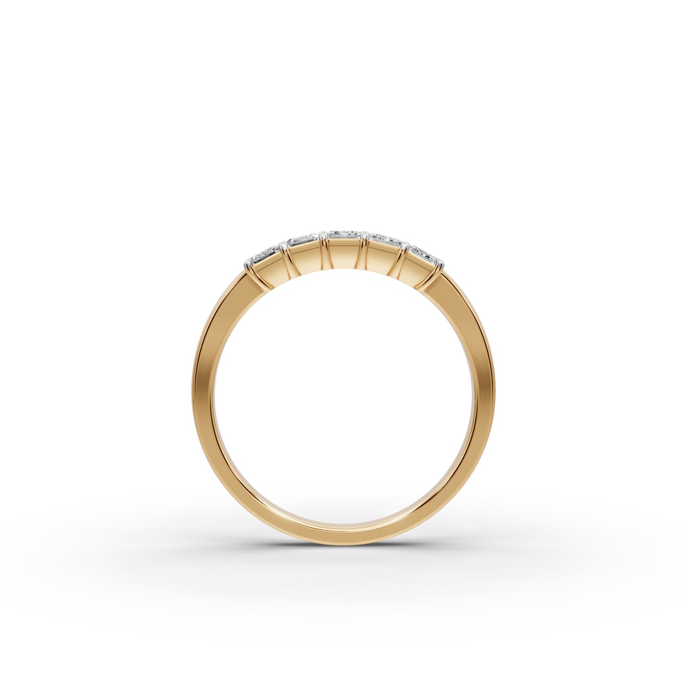 Classic Trail Emerald Lab-Grown Diamond Five Stone Ring in yellow gold