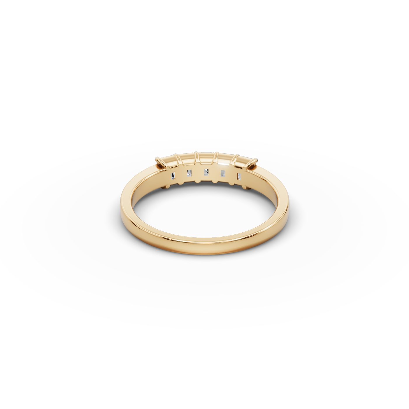 Classic Trail Emerald Lab-Grown Diamond Five Stone Ring in yellow gold