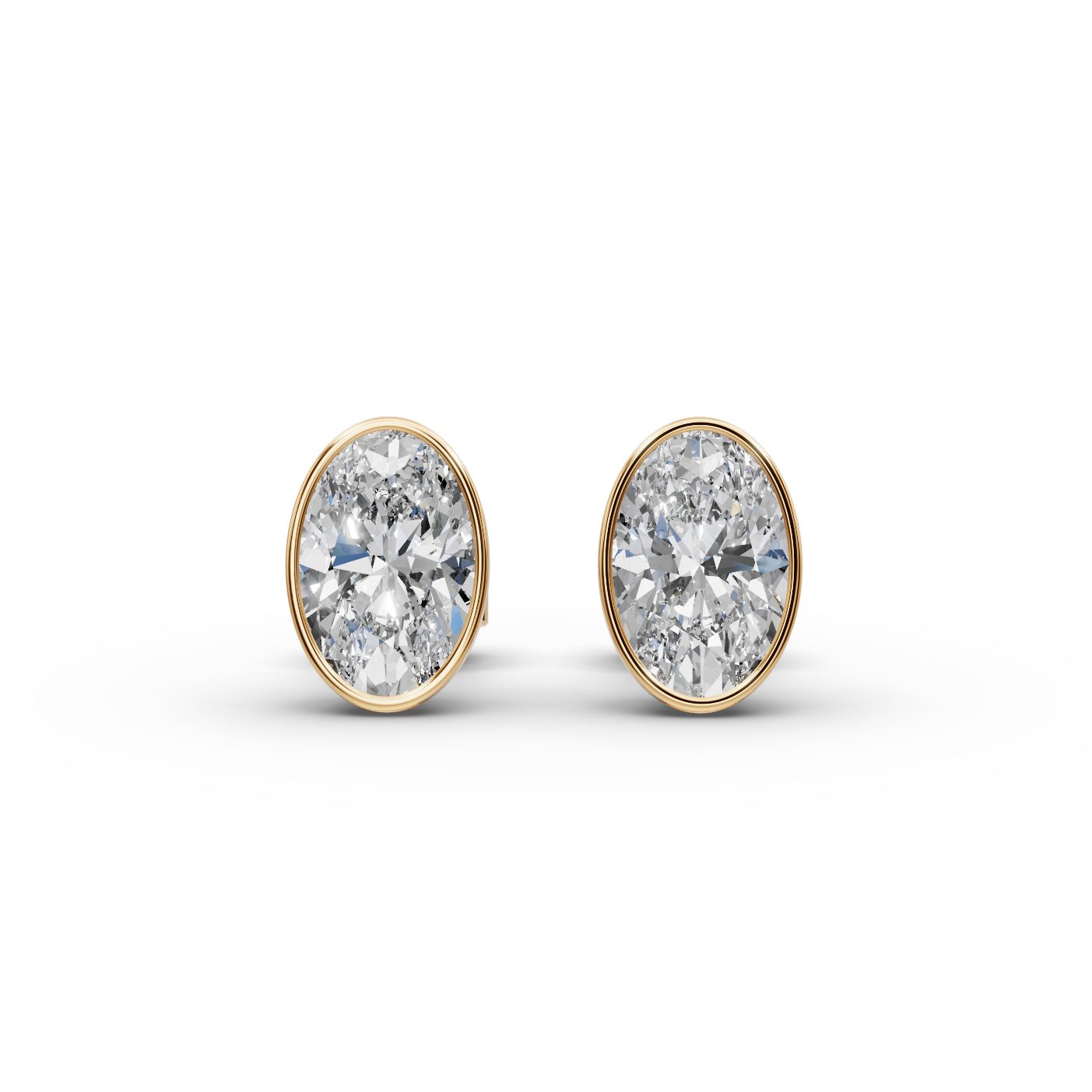 Eternal Whisper Oval Lab-Grown Diamond Studs Earring in yellow gold
