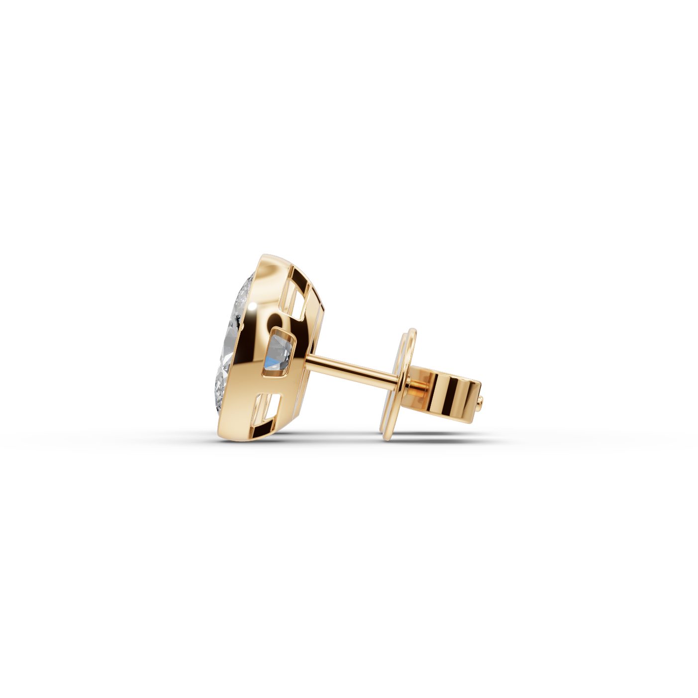 Eternal Whisper Oval Lab-Grown Diamond Studs Earring in yellow gold